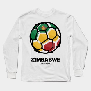 Zimbabwe Football Country Flag Long Sleeve T-Shirt
